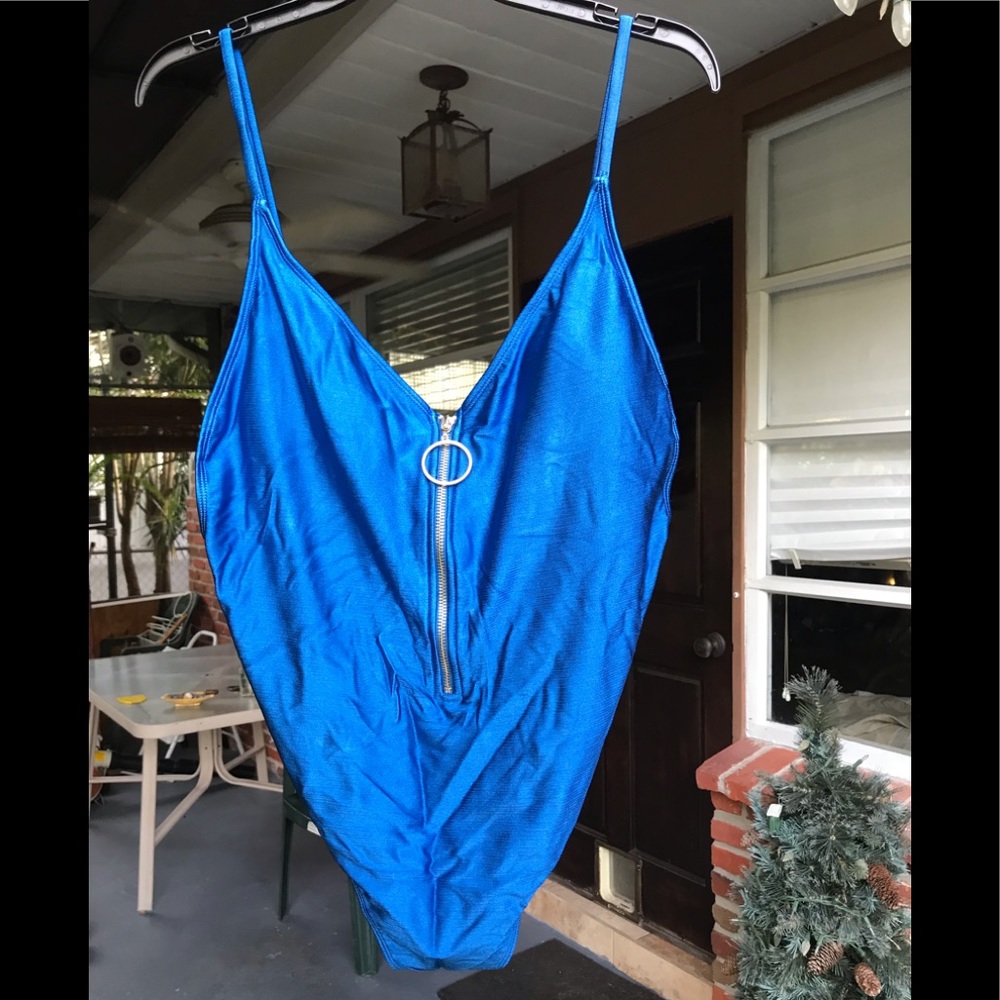 NOBO , NO BOUNDARIES size XL(15-17) silky blue womenswear swimming suit
